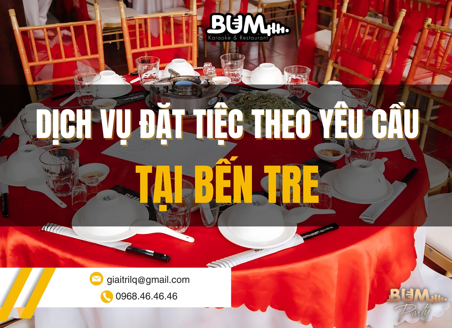 Dịch vụ đặt tiệc theo yêu cầu tại Bến Tre
